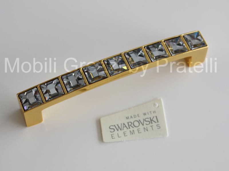 Maniglia Swarovski in oro lucido, con certificato autenticità